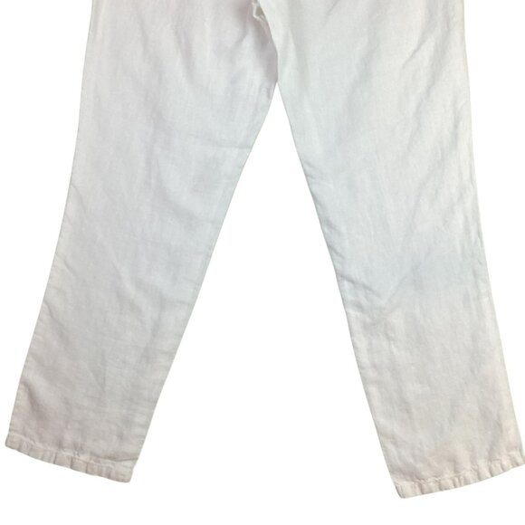 J. Jill Love Linen Womens Small White Pants 100% Linen Made In India - Picture 9 of 12